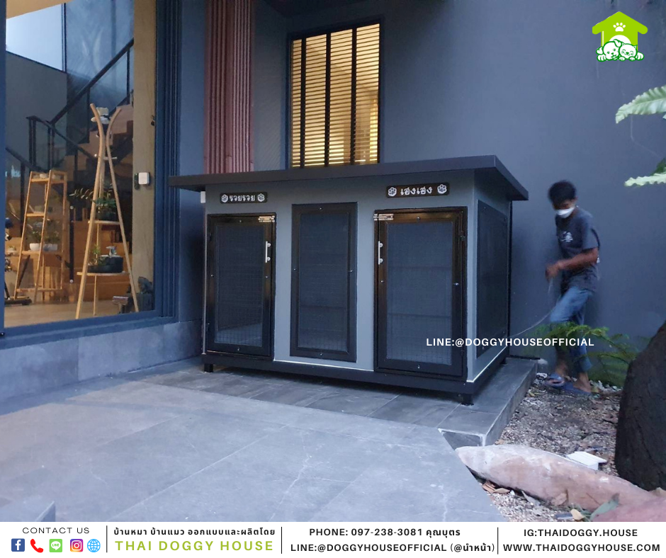 บ้านหมา 2ประตู Box style