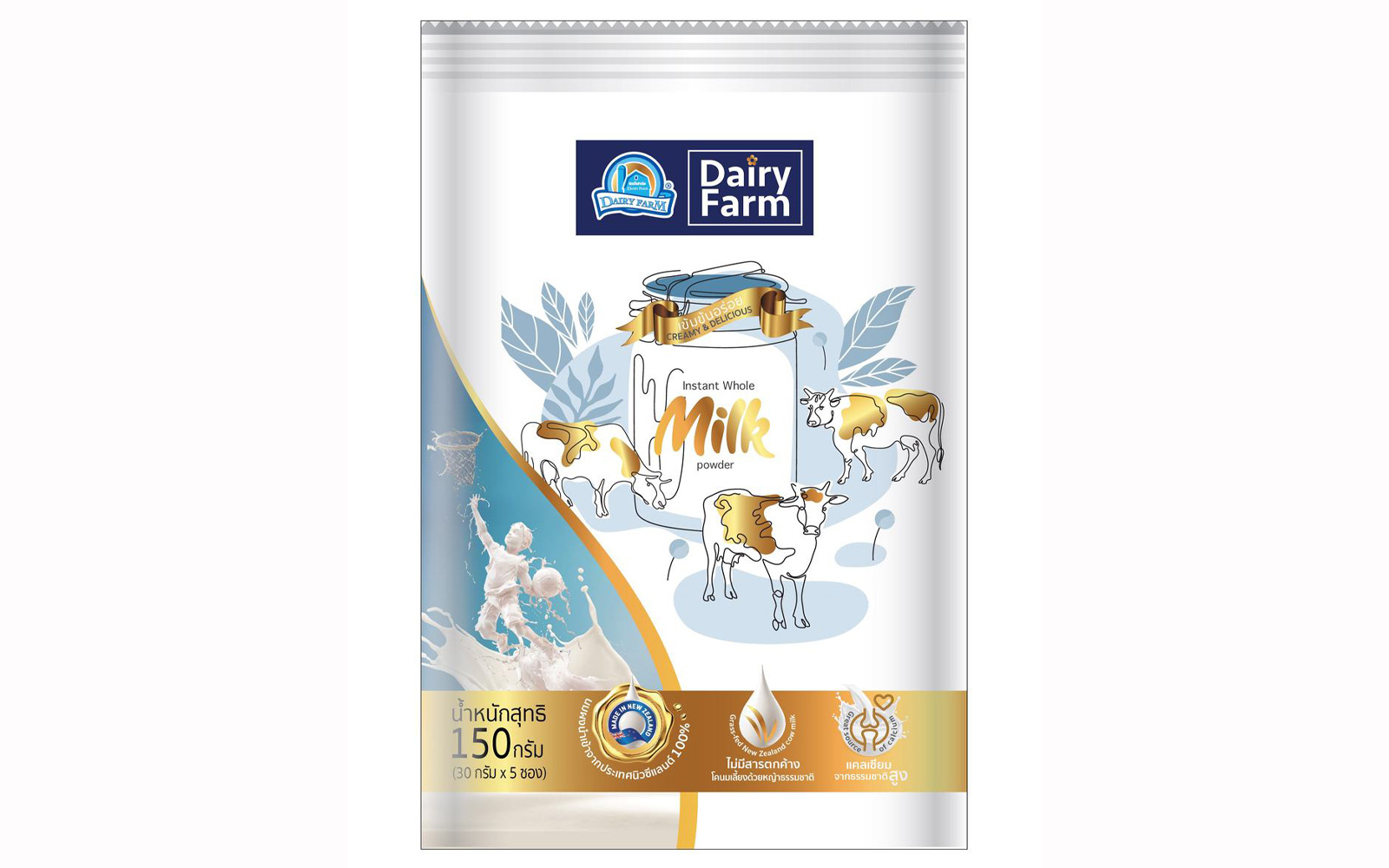 นมผง ตรา แดรี่ฟาร์ม 150 g. (30 g. x 5 ซอง) Dairy Farm Milk Powder 150 g. (30 g. x 5 sachets) (05-8997)
