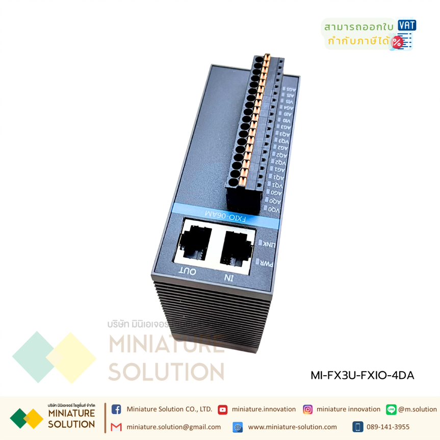 PLC FX3U ต่อขยาย FXIO-4DA Analog Input Port ETHERNET PLC แบบบาง