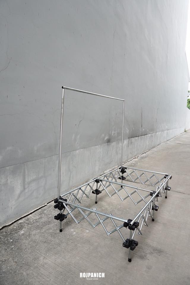 โต๊ะยืดหด1ชั้นสูง25ซม.ชุบ