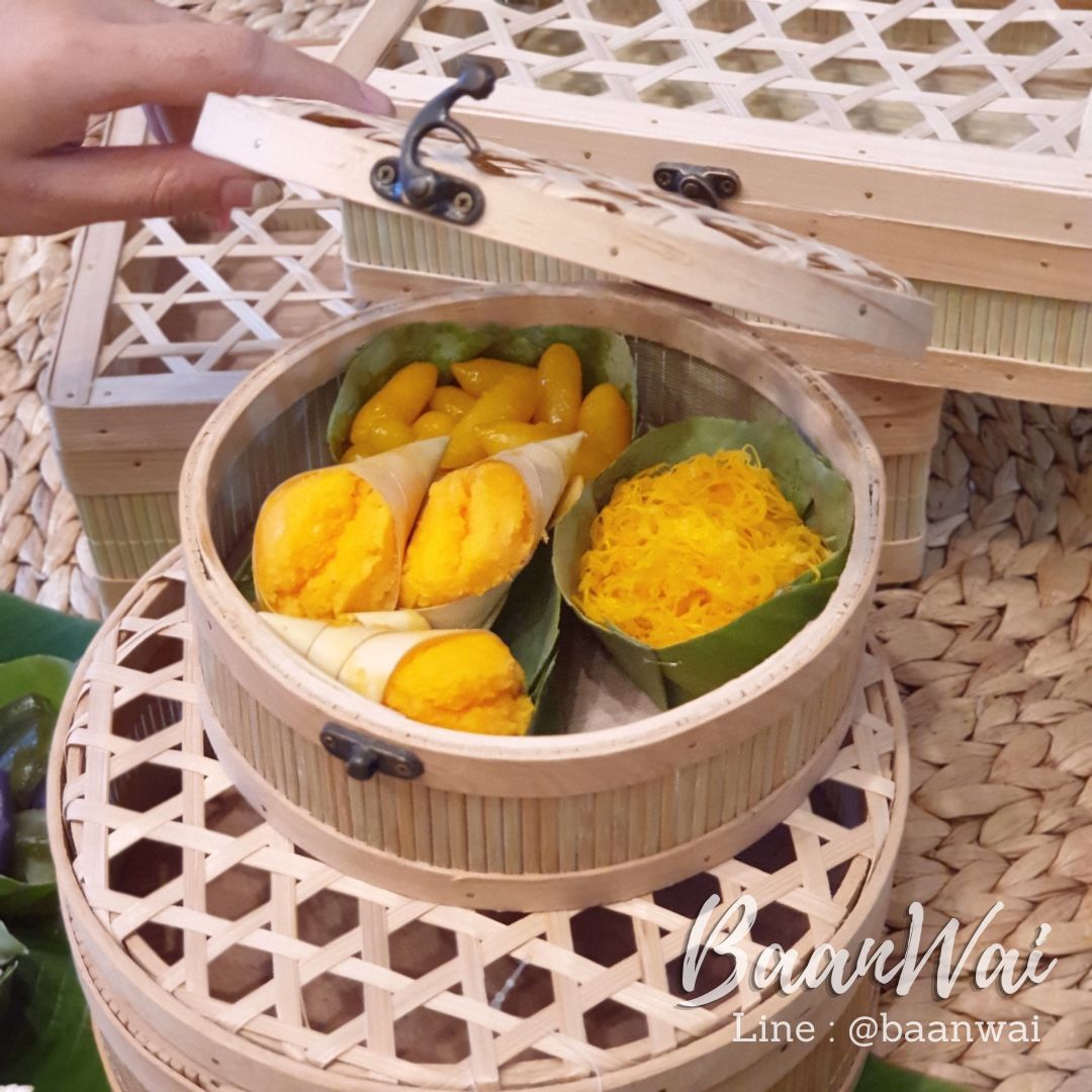 กล่องไผ่เงิน ทรงกลม 7 นิ้ว