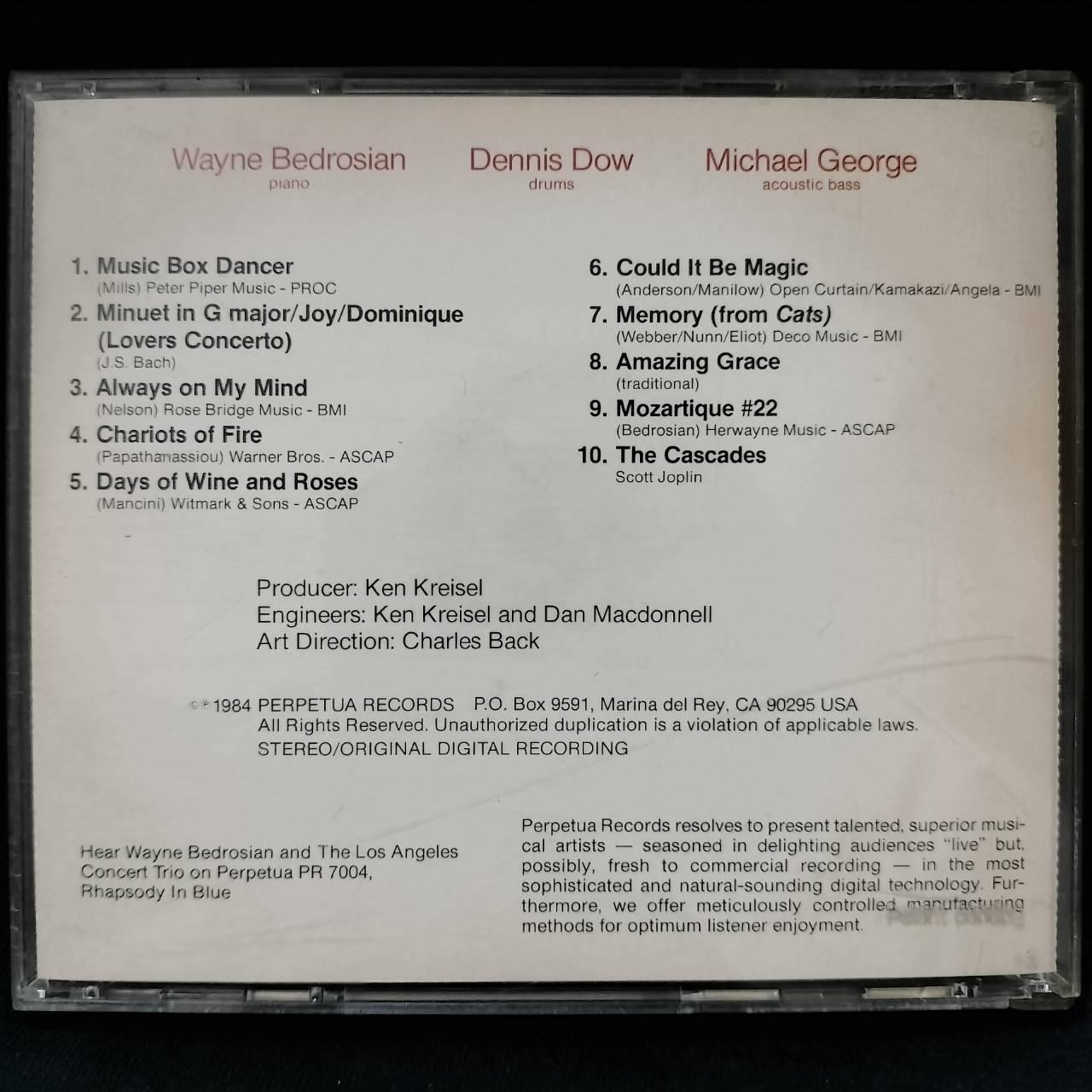 Wayne Bedrosian & The Los Angeles Concert Trio – Jazzical Class / USA / แผ่นดี