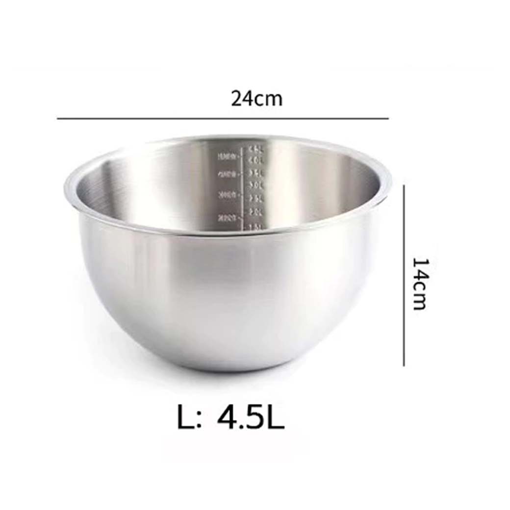 ชามผสมสแตนเลส ทรงลึก ใหญ่ 4.5 ลิตร Stainless Steel Mixing Bowl 4.5 Lt. (12-8131)
