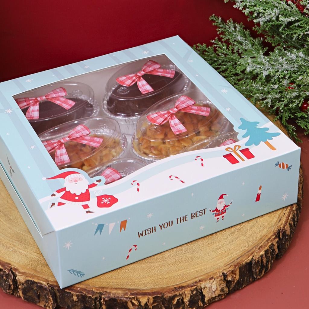 กล่องเค้ก 1 ปอนด์ ทรงเตี้ย ลาย All the Best ห่อ 20 ใบ (09-8230)