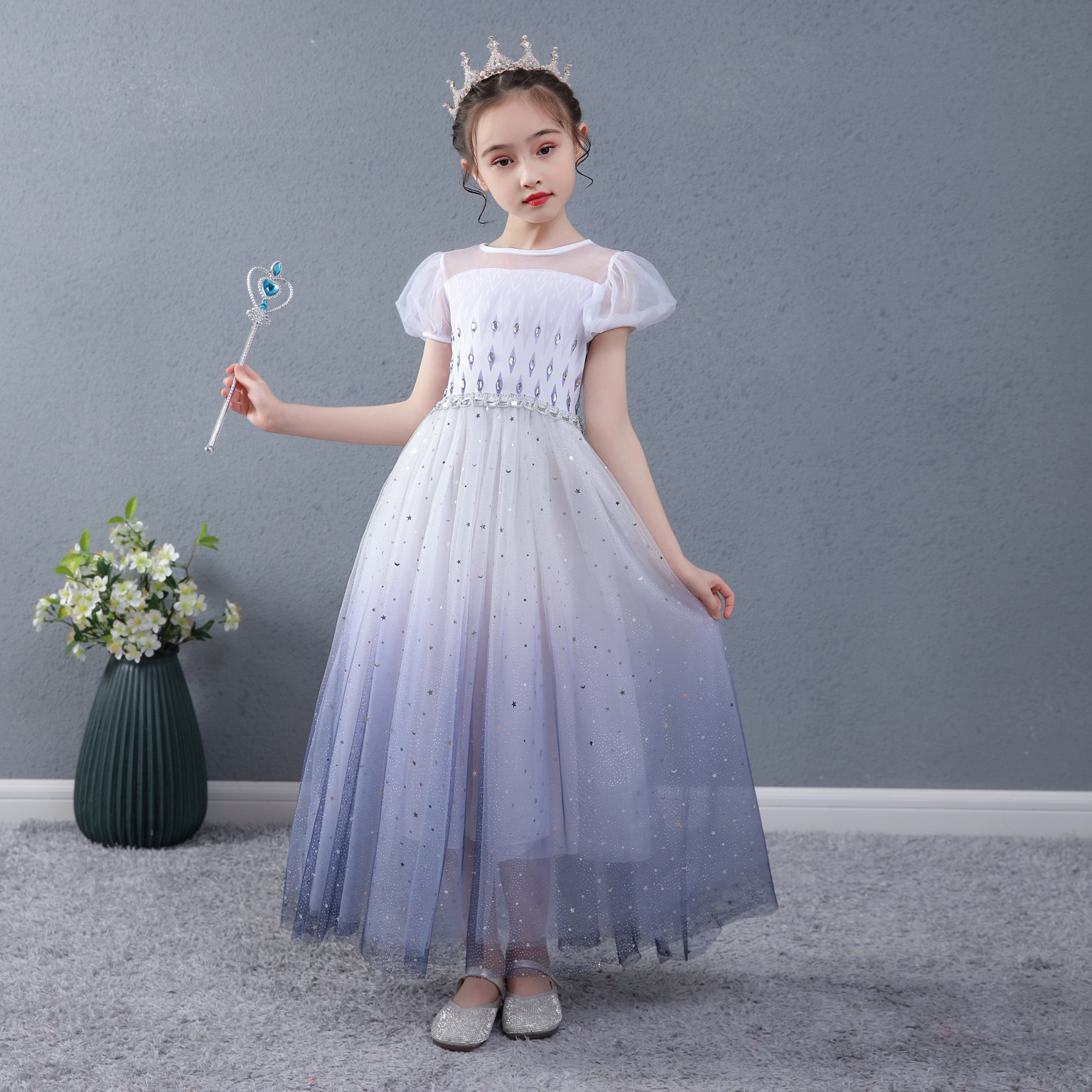 ชุดกระโปรงเจ้าหญิงเอลซ่าแขนสั้น ชุดแอลซ่า Elsa Frozen 2 ชุดเจ้าหญิง โฟรเซ่น ภาค 2 เจ้าหญิงเอลซ่า โฟรเซ่น 2 ชุดคอสตูม ชุดเอลซ่า 2020