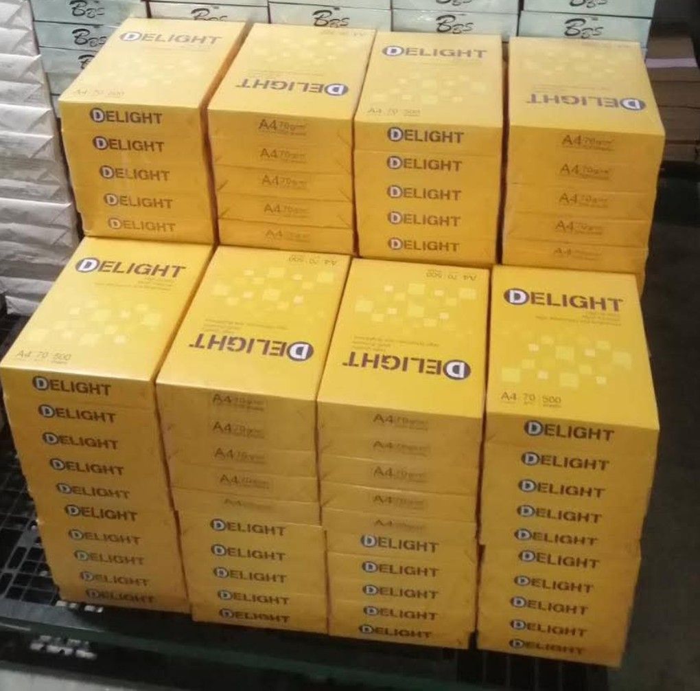 Delight กระดาษถ่ายเอกสาร 70 แกรม ขนาด A4 500 แผ่น สีขาว