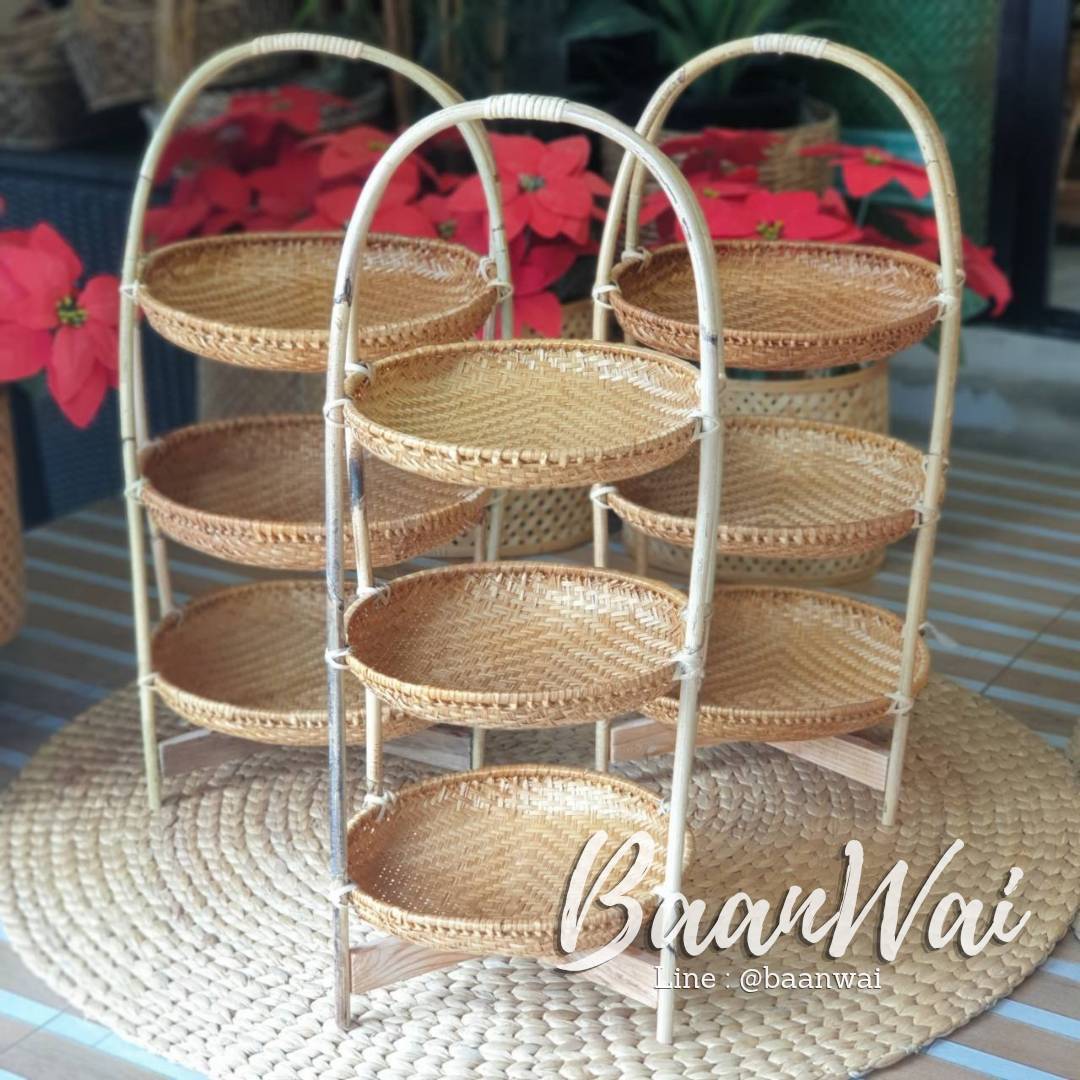 ชั้นวางไม้ไผ่ ก้นแบน