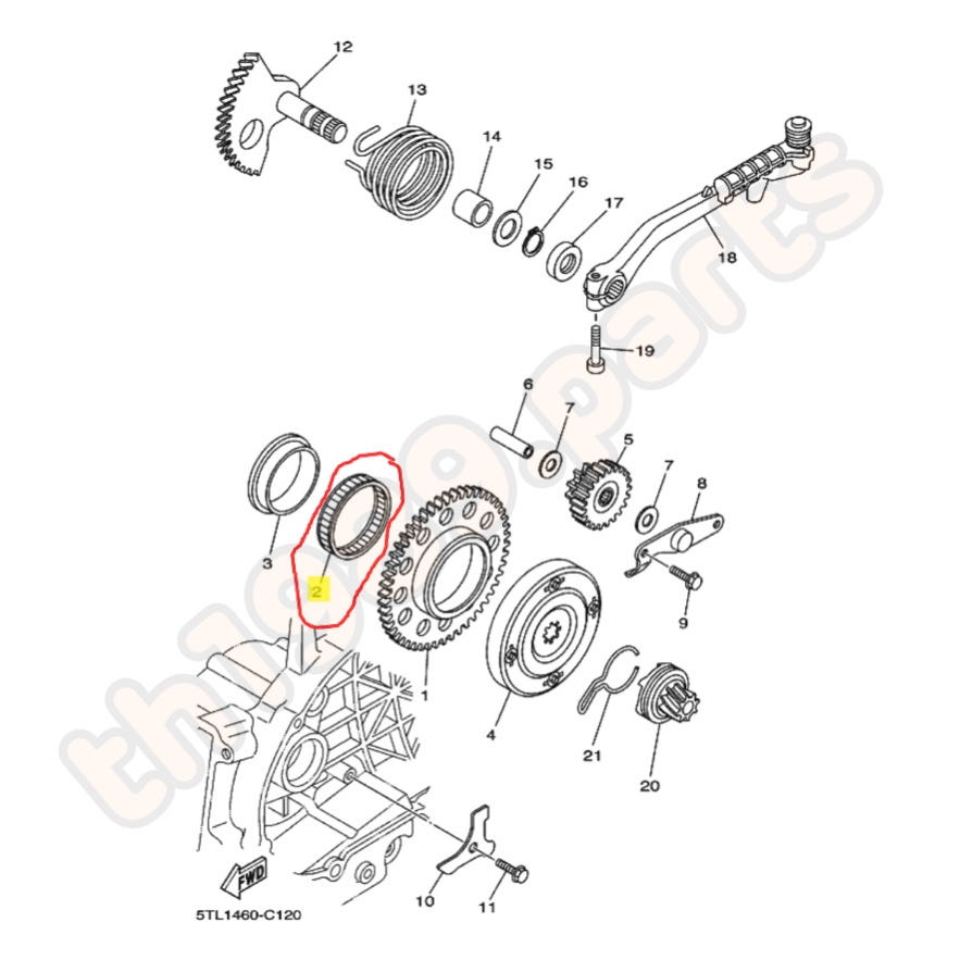 ลูกปืน MIO 2004 , NOUVO 2003-2004 , NOUVO MX 2005 อะไหล่แท้ YAMAHA 93310-450Y9