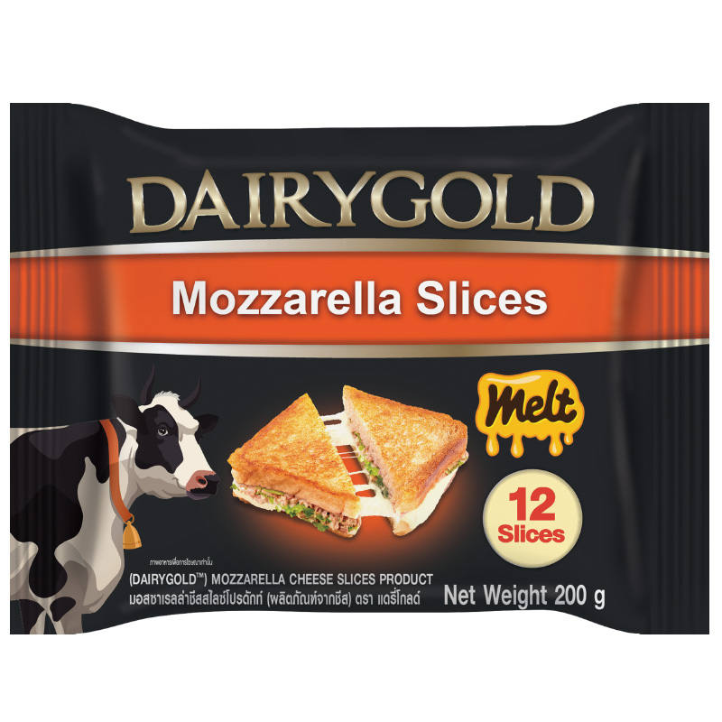 Dairy Gold Mozzarella Cheese 12 Slices 200 g. (02-8582)(สินค้าแช่เย็น)