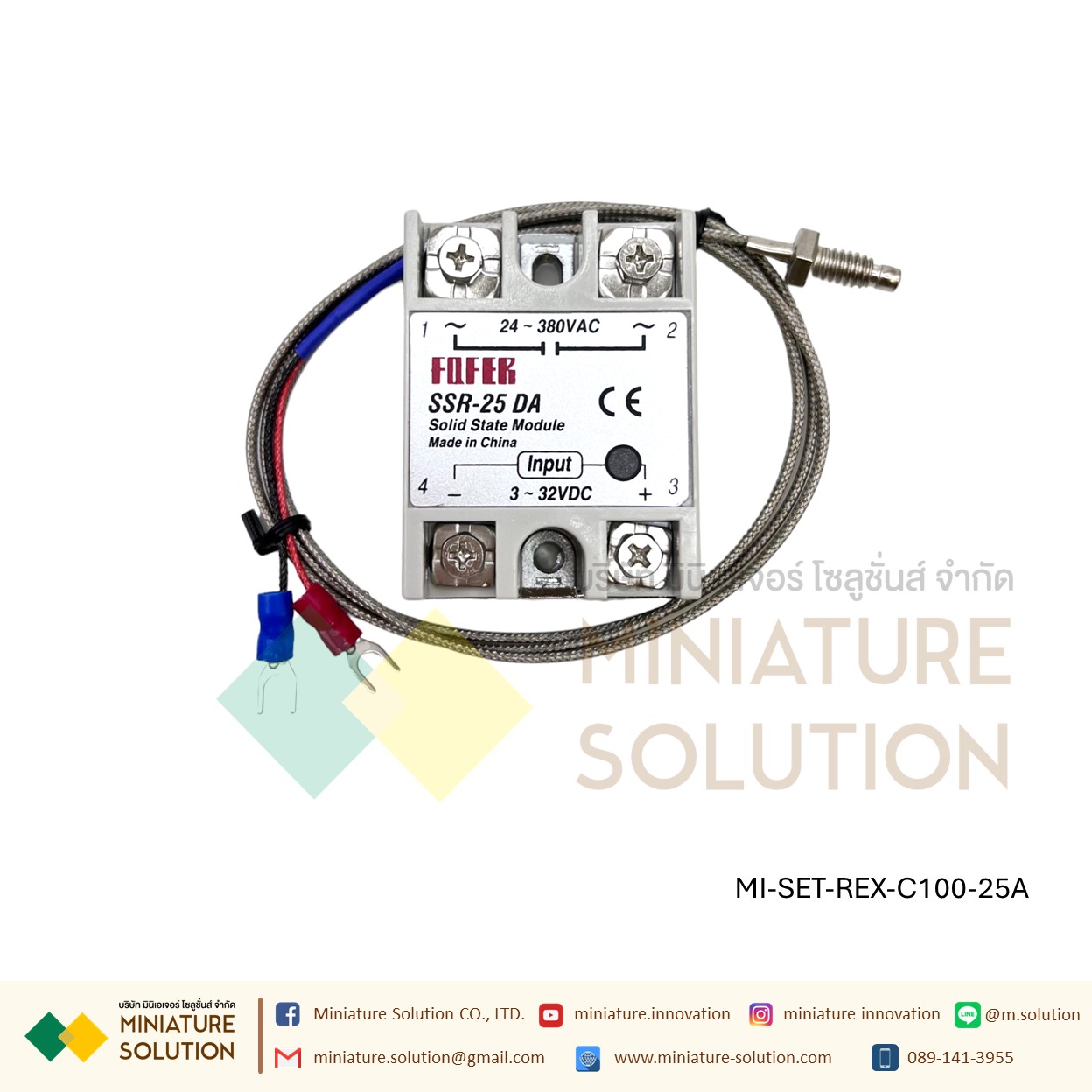 REX-C100FK05-V*DA เครื่องควบคุมอุณหภูมิดิจิทัล LED SSRเอาท์พุทเทอร์โมคัปเปิลชนิด K(Thermostat+thermocouple+SSR)