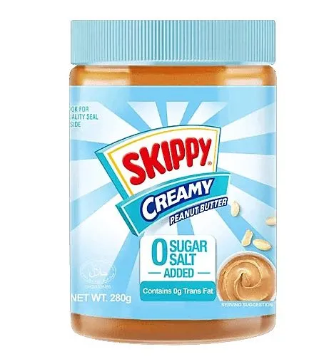 สกิปปี พีนัทบัตเตอร์ชนิดละเอียด(สูตรไม่มีน้ำตาลและเกลือ) Skippy Creamy Peanut Butter (no sugar/salt addded) 280 g.(05-8213)
