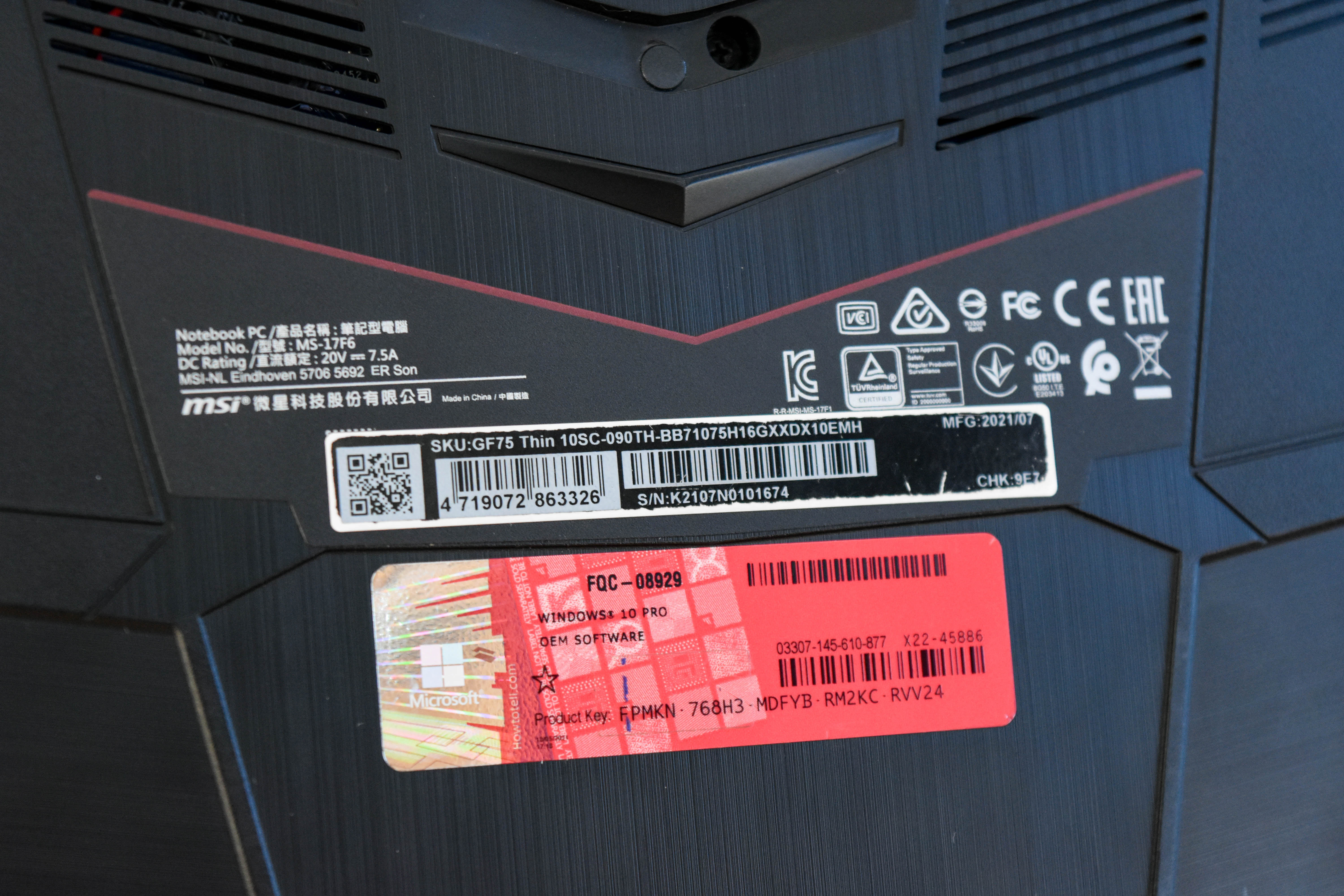 MSI GF75 Thin 10SC-090TH