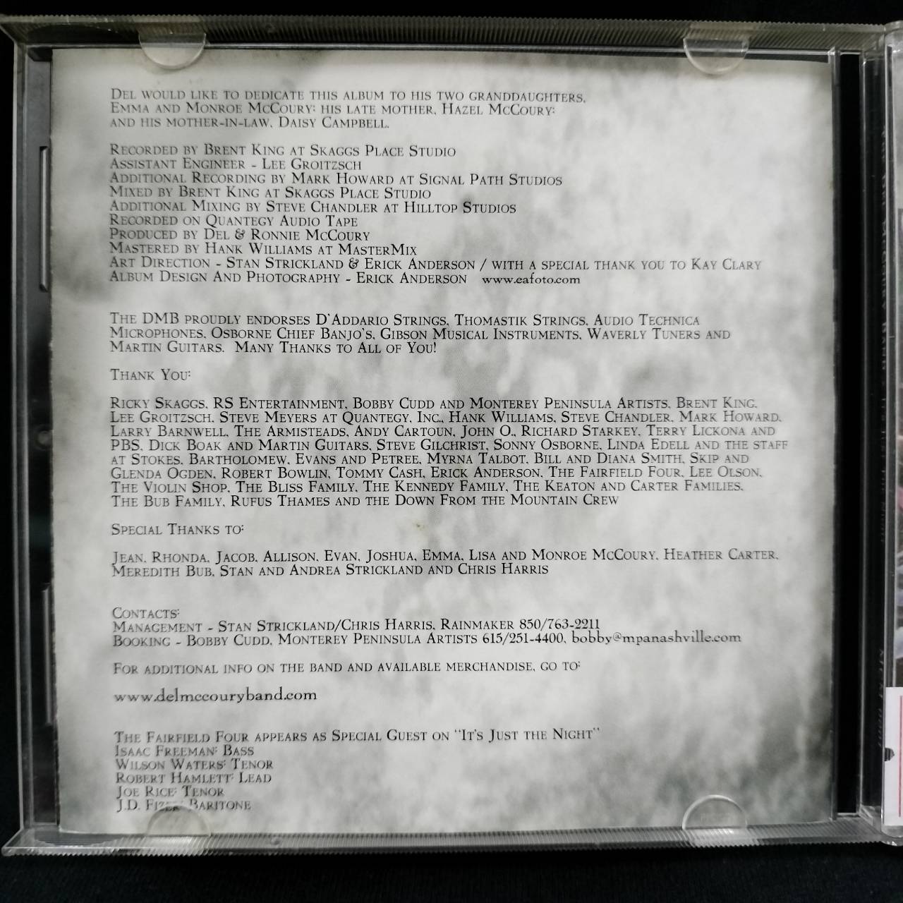 The Del McCoury Band – It's Just The Night / USA / แผ่นสภาพนางฟ้า