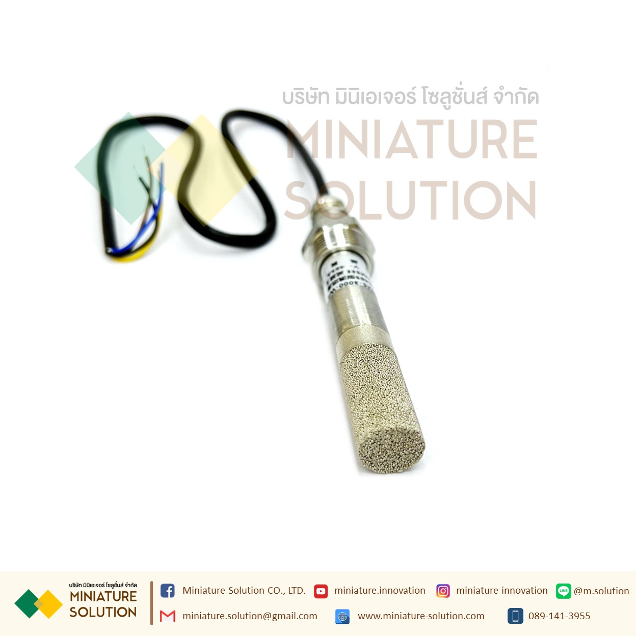 Temperature and humidity sensor transmitter RS485 mini Prob (หัว Stainless มีเกลียว)