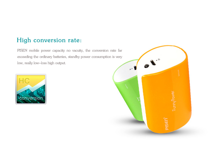 PISEN แบตสำรองแท้ 5,000 mAh พาวเวอร์แบงค์ USB 5V-2A Funny Power Ⅱ รุ่น TS-D127 ไฟฉาย LED ส่องสว่างยามค่ำคืนในตัว เก็บประจุเต็มที่ได้ยาวนาน รูปทรงกระบอก ขนาดกระทัดรัดจับถนัดกระชับมือ - สีส้ม