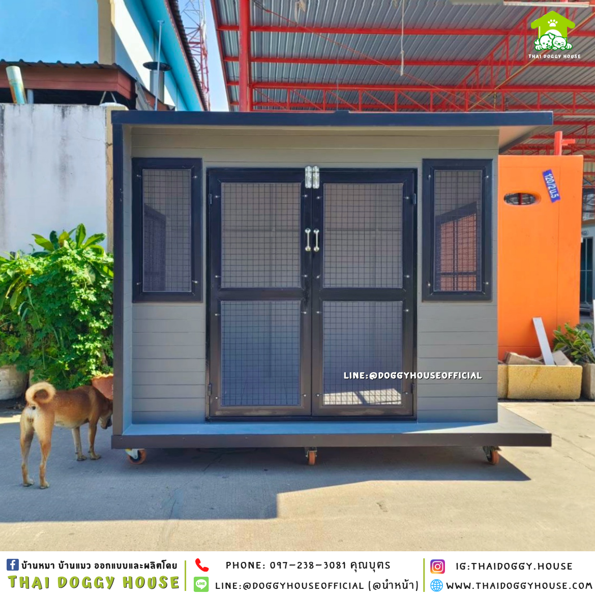 บ้านหมา ติดพัดลม แบบบ้าน 𝐁𝐎𝐗 𝐒𝐓𝐘𝐋𝐄