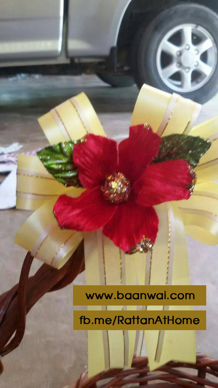 "งานตัวอย่าง" รับทำโบว์ติดกระเช้า โบว์ติดของชำร่วย โบว์ของขวัญ โบว์รางวัล โบว์ประกวด โบว์ติดรางวัล