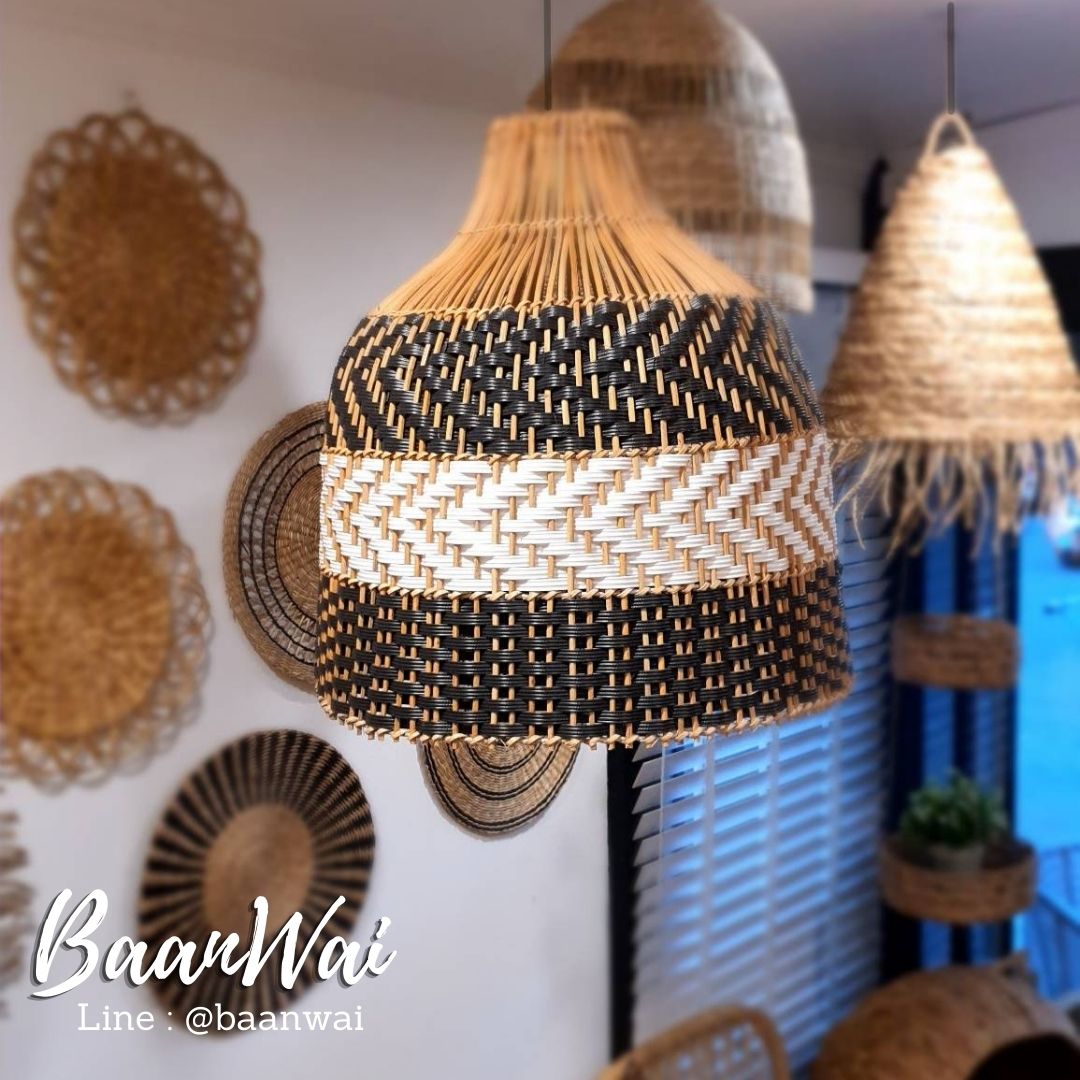 โคมไฟหวาย โคมไฟตกแต่ง โคมไฟหวายเทียม