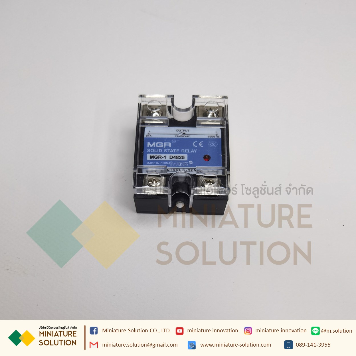 SSR Meger single-phase solid state relay 25A 24VDC DC control AC 220VAC MGR-1 D4825 (D4825-25A)