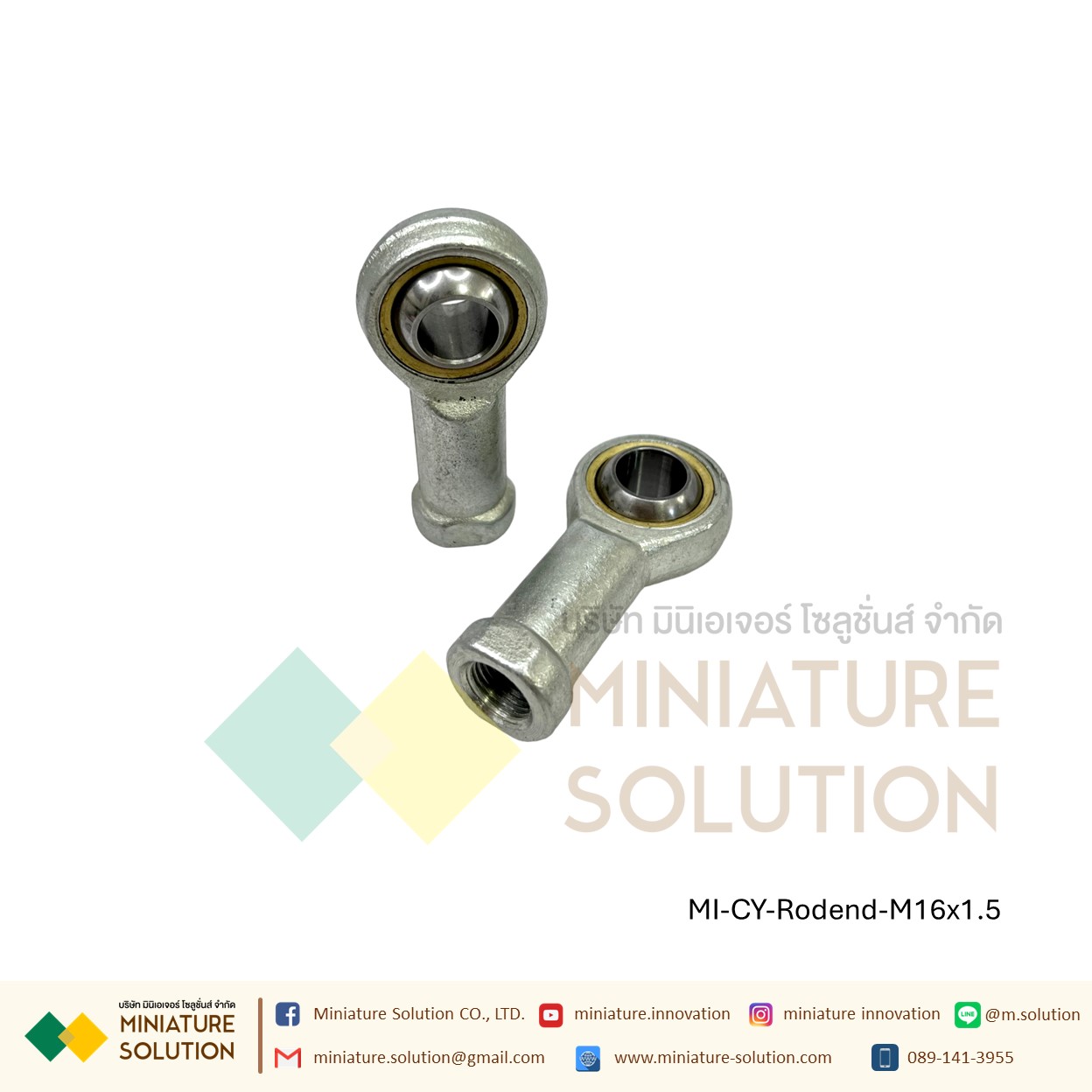 ลูกปืนตาเหลือก Mini Air Cylinder Female Thread Fisheye ก้านเชื่อมต่อแบริ่ง M5x0.8 M6x1 M8x1.25 M10x1.25 M12x1.25 M14x1.5M16x1.5 M18x1.5 M20x1.5 M27x2