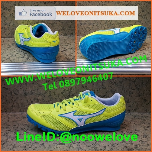 Mizuno TMC Split สีเหลืองตัดฟ้า สำหรับวิ่งระยะกลางถึงไกล สีสวย โดดเด่น ชัดเจน เบา ใส่สบายเท้า ควรเผื่อครึ่งไซต์เนื่องจากหน้าเท้าเรียว U1GA149043