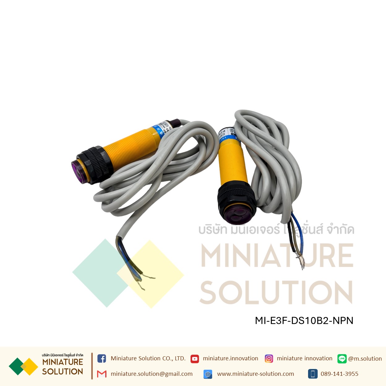 E3F-DS10B2 โฟโต้เซ็นเซอร์ เซ็นเซอร์จับวัตถุ ระยะ 10cm 10-30VDC เซ็นเซอร์ตรวจจับอโลหะ E3F-DS10B2 NPN three-wire normally Close