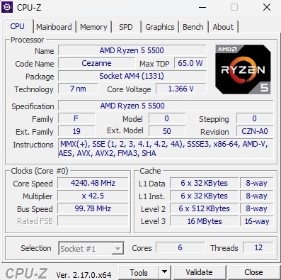 PC ประกอบ Ryzen 5 5500 / RTX 2060 / RAM 8GB DDR4 / M.2 500GB
