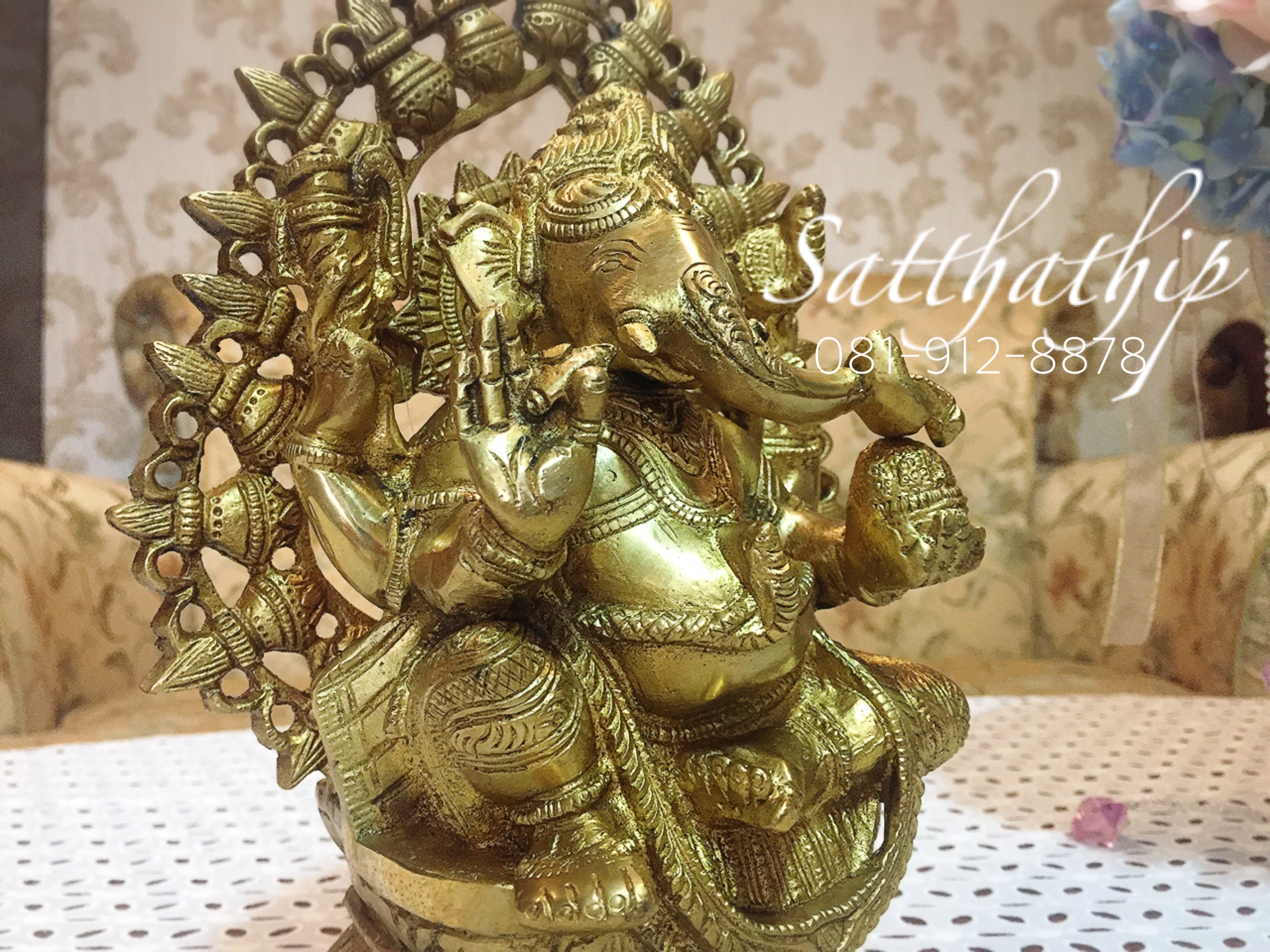 พระพิฆเนศปางพระรีนาโมจัน คณปติ (ทองเหลือง) ผลิตและนำเข้าจากอินเดีย - Ganesha: Lord of Success