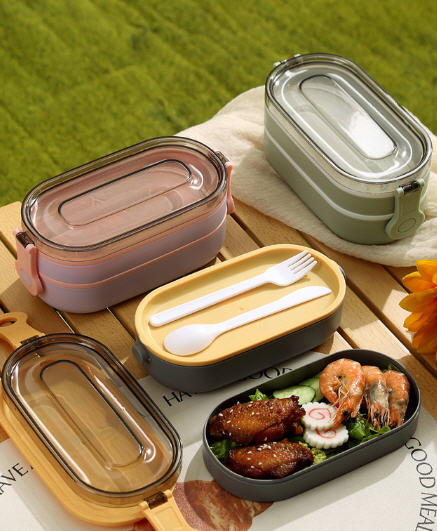 กล่องข้าว,กล่องใส่ข้าวพลาสติก,กล่องใส่ข้าวพลาสติก2ชั้น,1,000ml