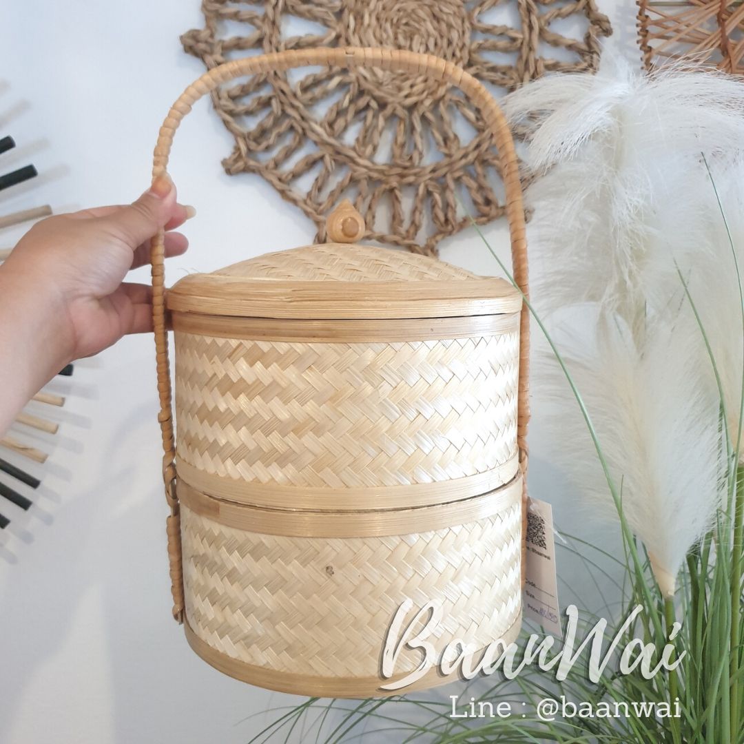 ปิ่นโตไม้ไผ่ สานละเอียด
