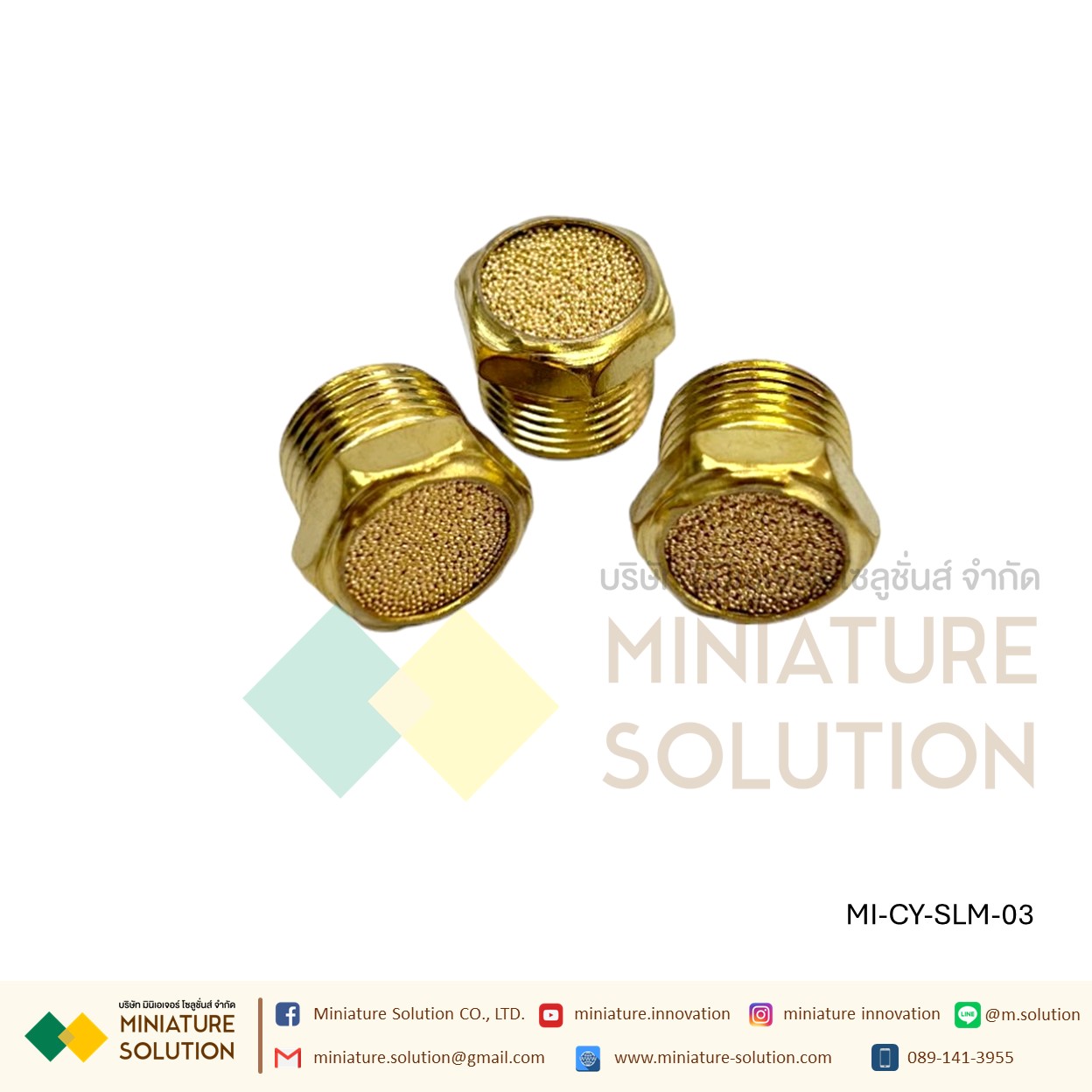 ข้อต่อลม Silencer เก็บเสียง / Muffler หลายขนาด ขนาด SLM-M5, 1, 2, 3, 4, 6, (mm) 1,1.2,1.5 ,2 (inch) (SLM-01/02/03/04/M5)