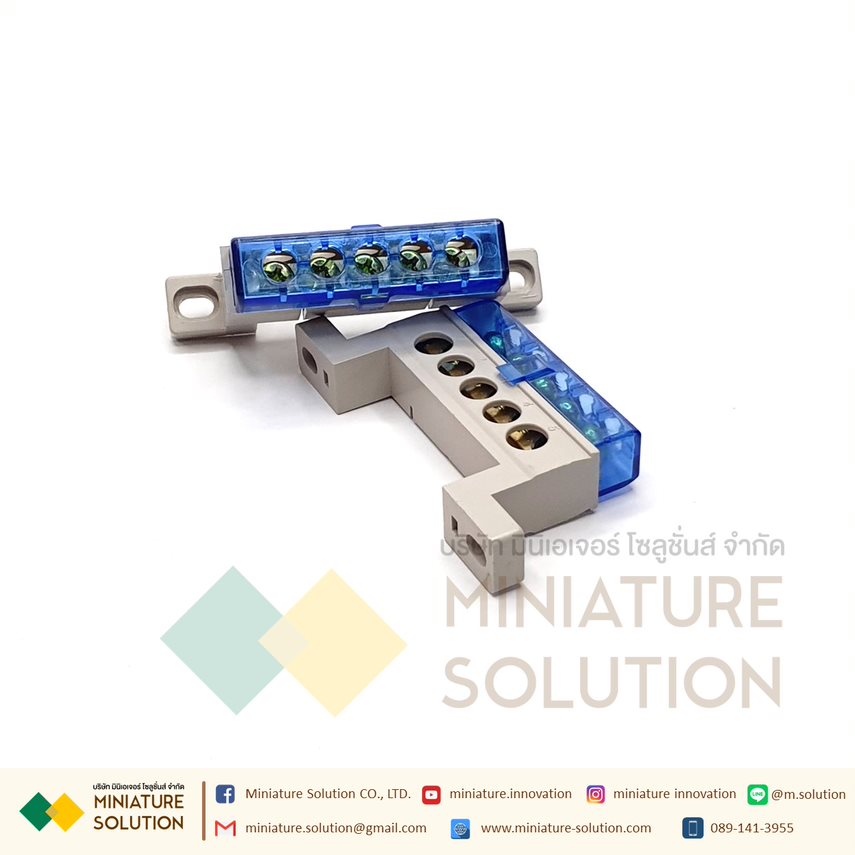 Terminal Block จุดต่อสายไฟ บัสบาร์ บาร์กราวด์ บาร์นิวทรัล เทอร์มินอลกราวด์ (NHA10 3 / 5 / 10 / 15 Pole)