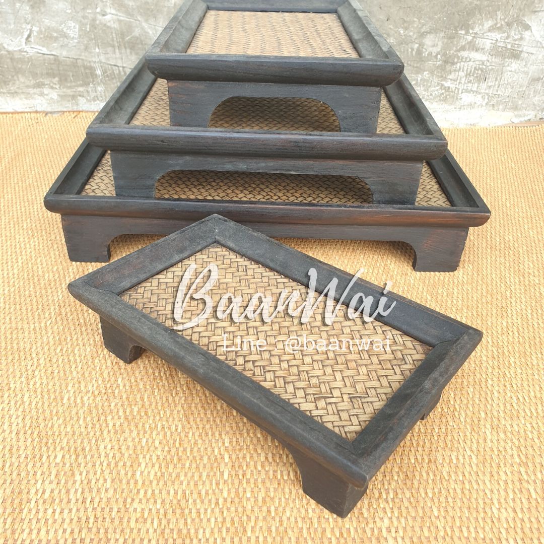 ถาดไม้ ถาดไม้ไผ่สาน ถาดไม้สาน