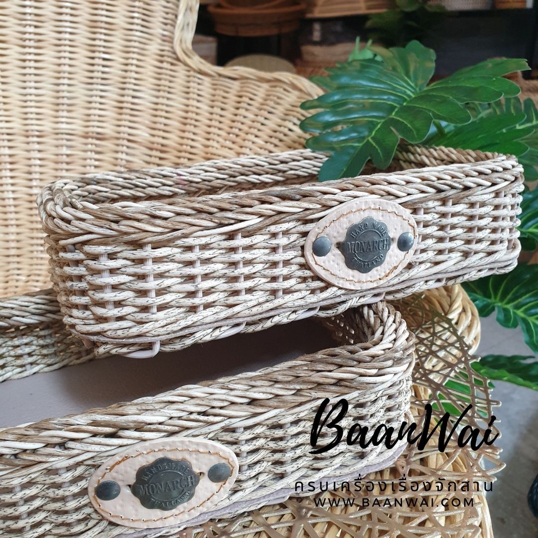 ตะกร้าหวายเทียม สีเหลี่ยม ตะกร้าหวายเทียมขนาดเล็ก