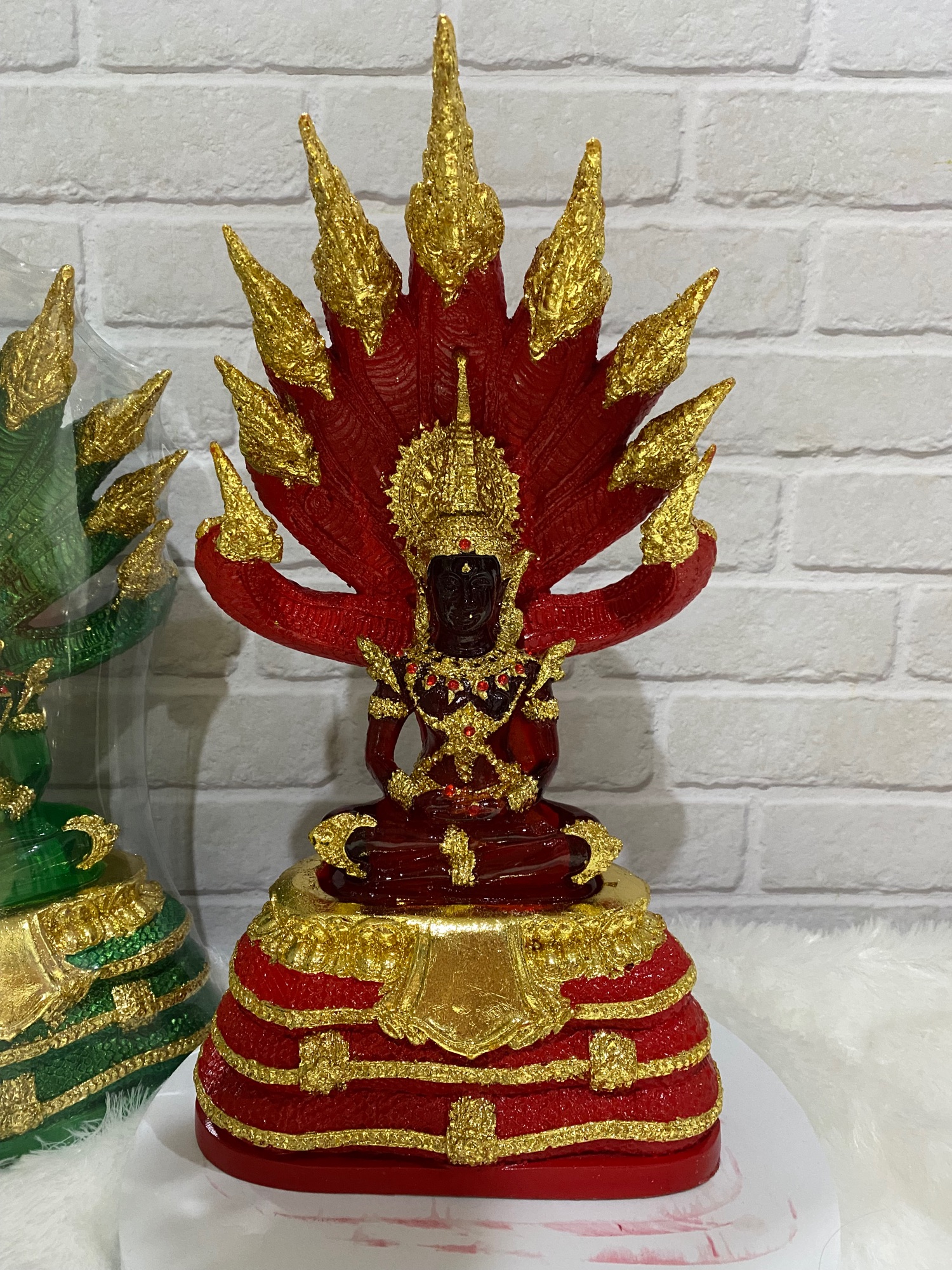 พระเเก้วนาคปรก 9 เศียร สูง 14 นิ้วครึ่ง สีประจำวัน รับบูชาสีไหนเลือกเลยจ้า