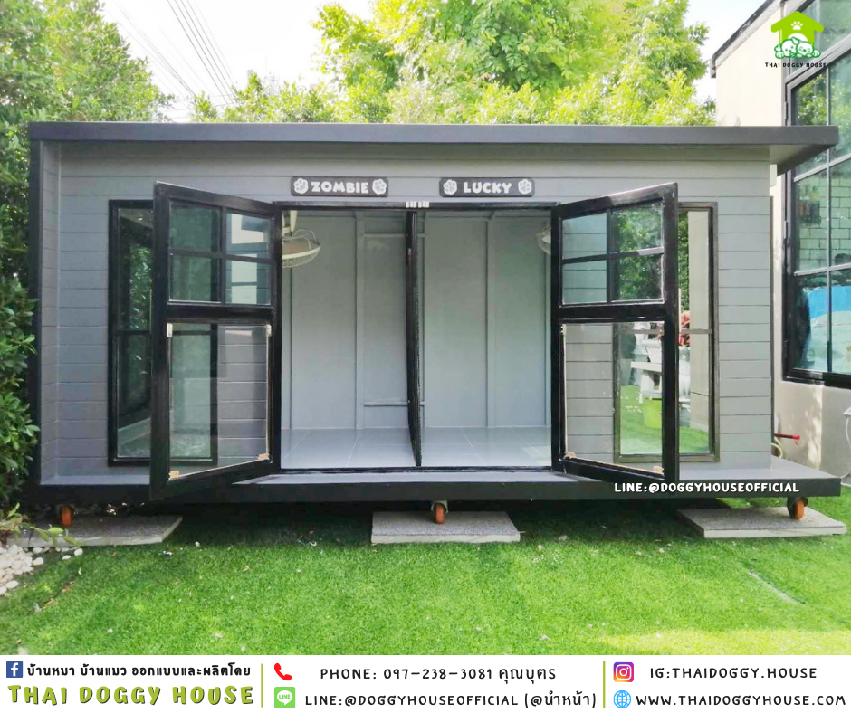 บ้านหมา รองรับการติดแอร์ แบบบ้าน 𝐁𝐨𝐱 𝐒𝐭𝐲𝐥𝐞