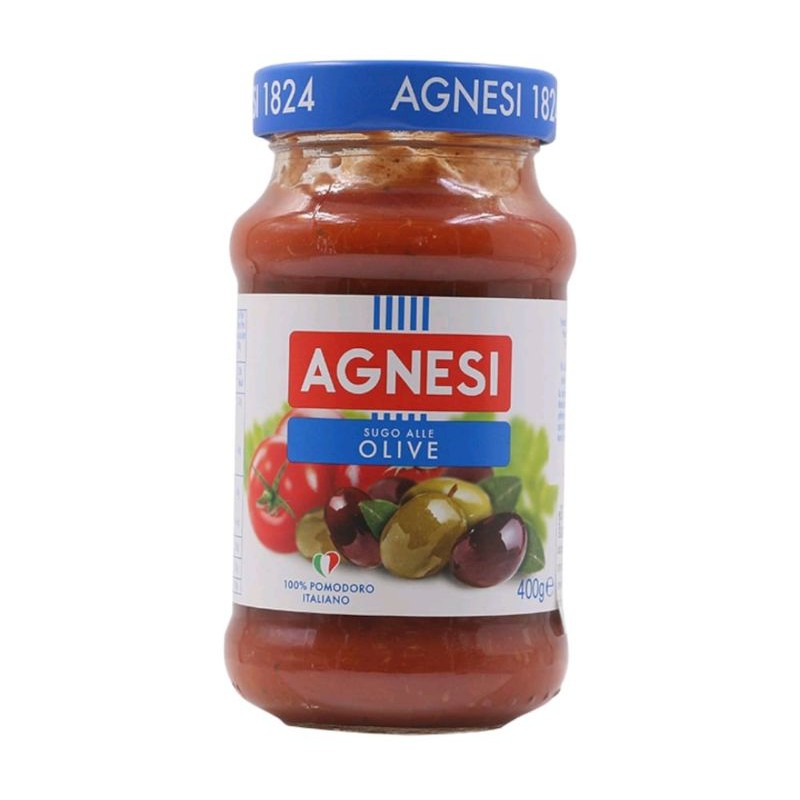 Agnesi Sugo Alle Olive พาสต้าซอสมะเขือเทศผสมใบโหระพา ขนาด 400 กรัม (05-7504)