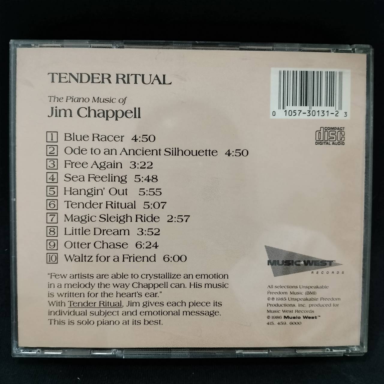 Jim Chappell – Tender Ritual (Piano Solos) / USA / แผ่นสวย