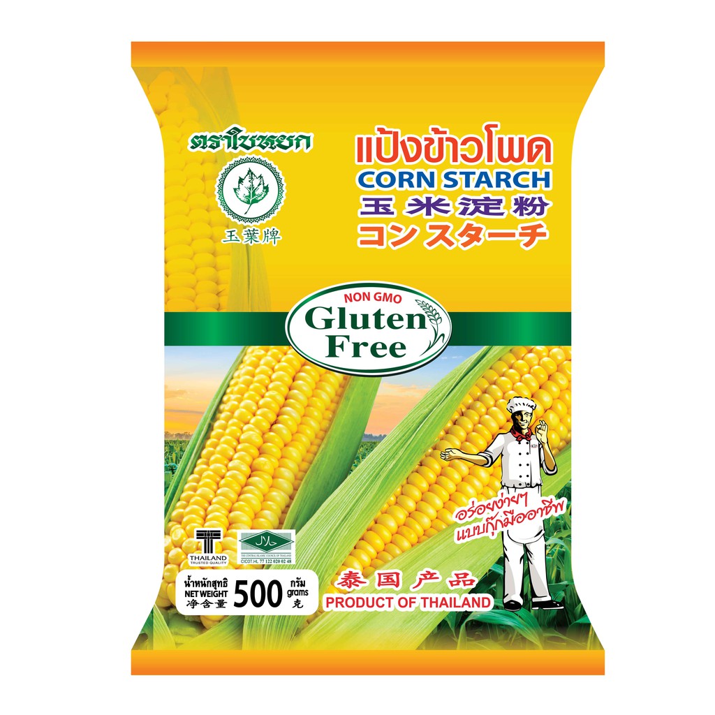 แป้งข้าวโพด ตราใบหยก บรรจุ 500 กรัม