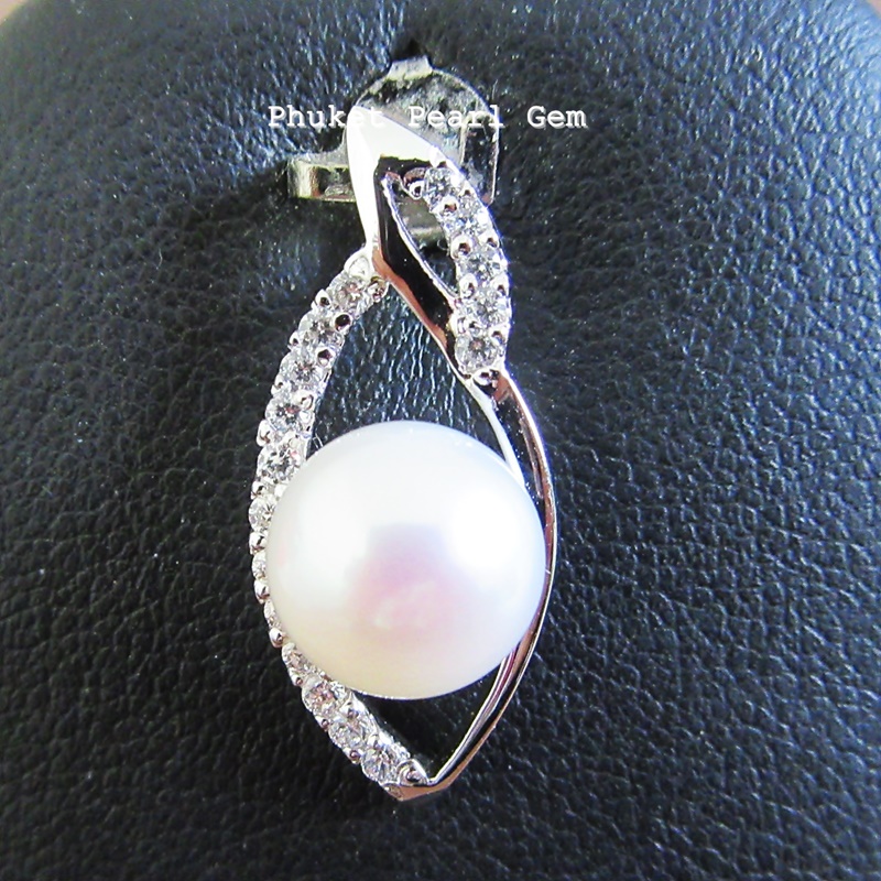 Sterling Silver White Pearl Wish Pendant