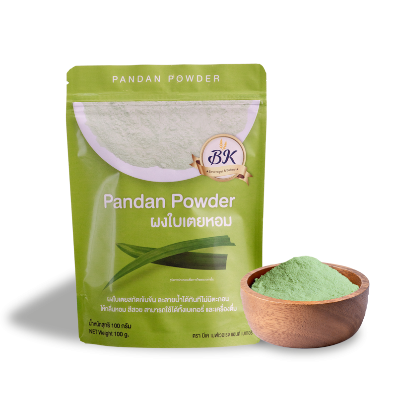 ผงใบเตยหอม 100% BK Pandan Powder บรรจุ 100 g. ตรา BK (05-7448)