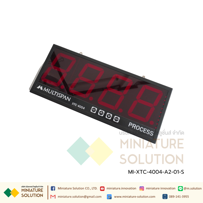 XTC-4004 Jumbo Display with RS-485 MODBUS 4" Display 165(H)x392(W)x55(D) mm J/K/Pt-100/4-20mA DC/0-10V DC/0-20mA Multispan