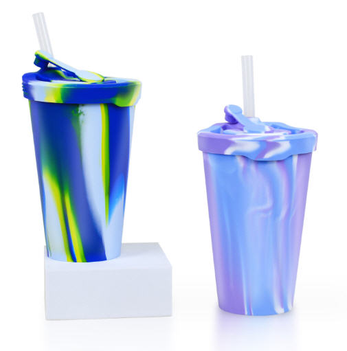 แก้วซิลิโคน,แก้วซิลิโคนพร้อมหลอด,480ml