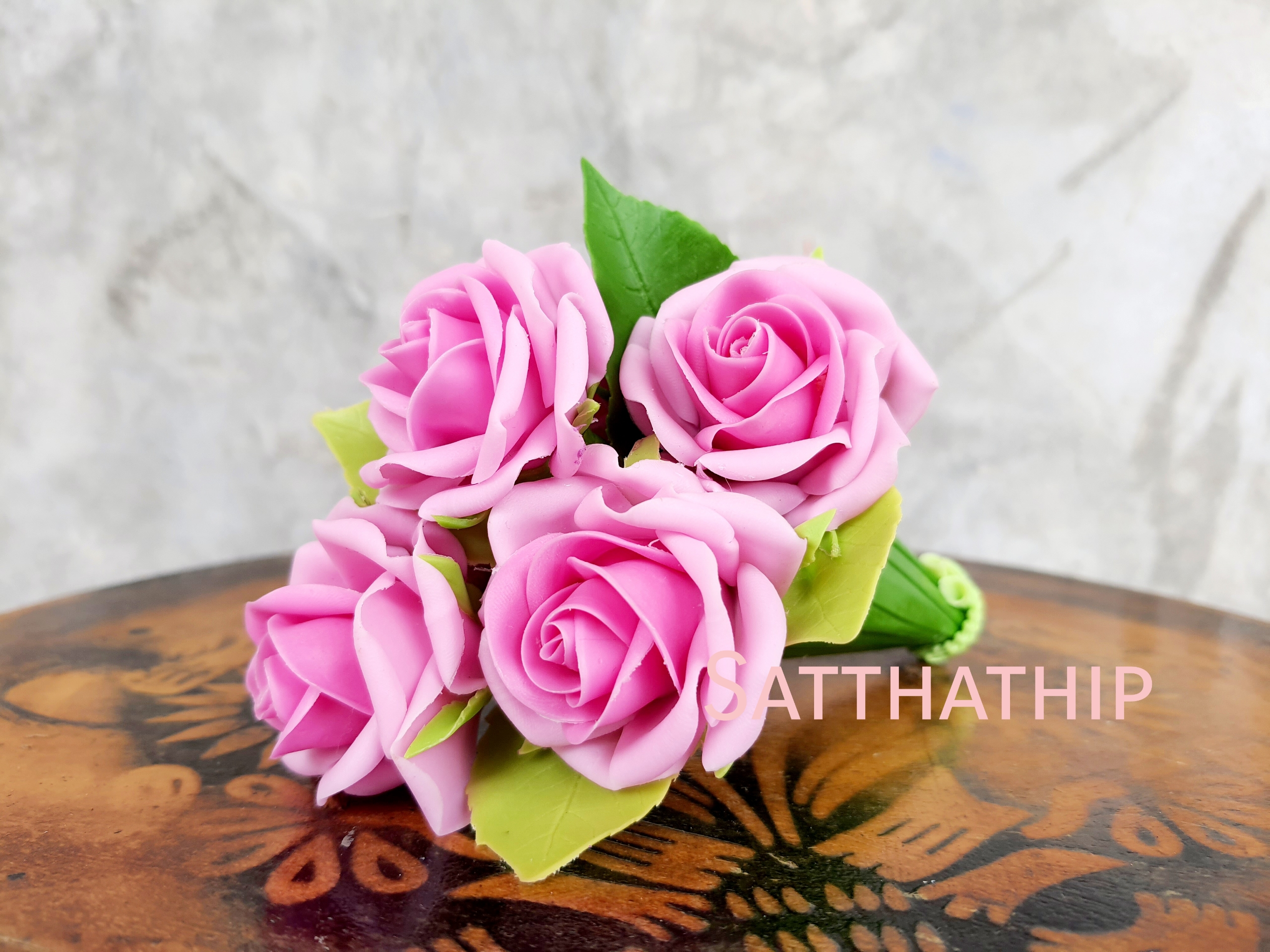 กรวยดอกกุหลาบ ประดิษฐ์จากดิน