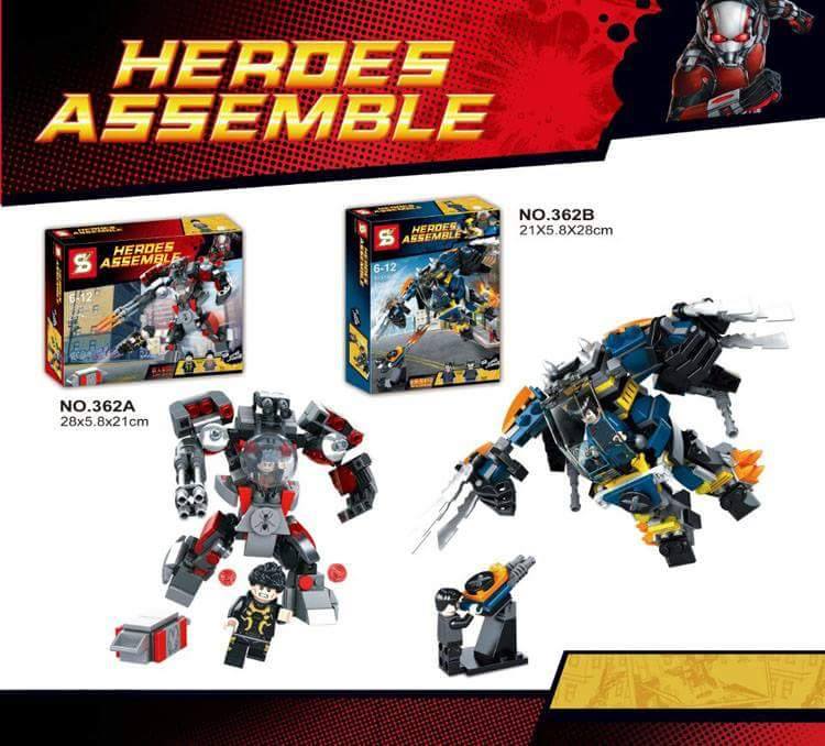 เลโก้จีน SY 362A-362B ชุด หุ่นยนต์ Antman & Wolfverine