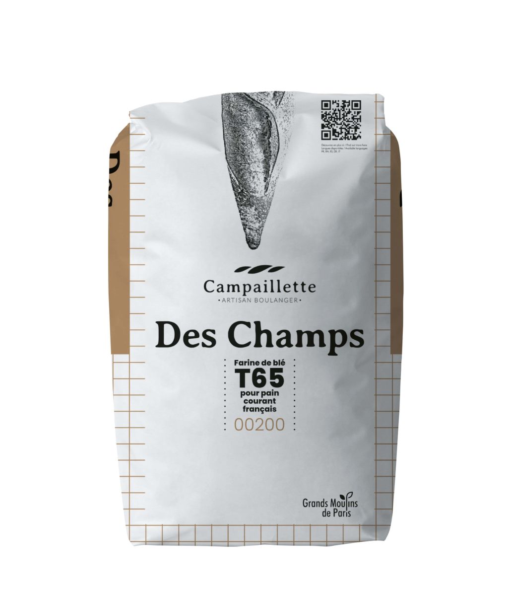 แป้งสาลีสำหรับทำขนมปัง T65 Campailette Des Champs French Flour นำเข้าจากฝรั่งเศส กระสอบ 25 Kg. (01-5609-12)