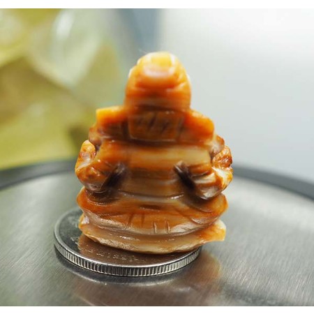 ไม้กลายเป็นหินแกะสลักพระพิฆเนศวร 32.20 กะรัต