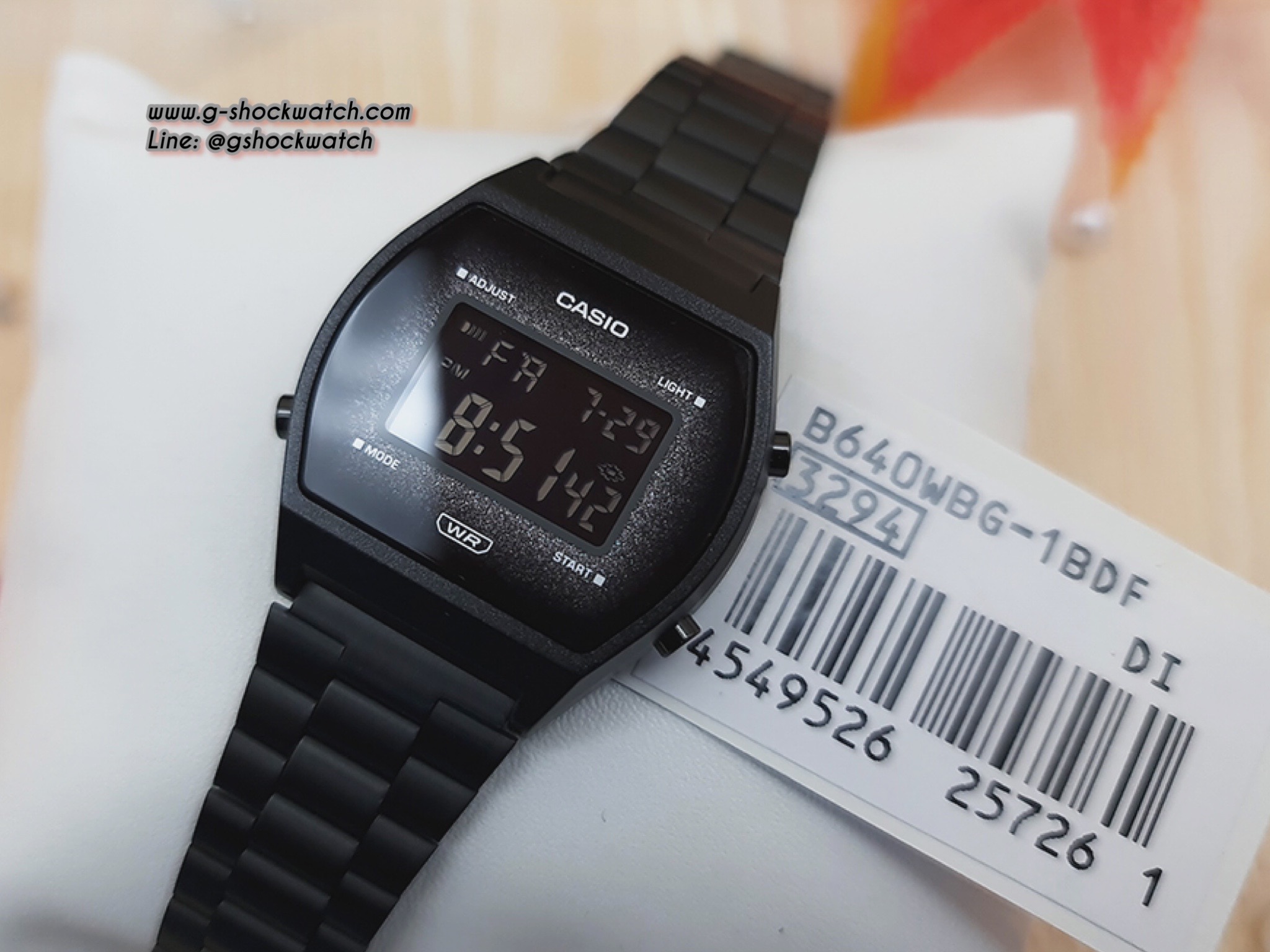 CASIO นาฬิกาข้อมือ นาฬิกากันน้ำ นาฬิกาของแท้ ประกันศูนย์ CMG 1 ปี รุ่น B640WBG-1B