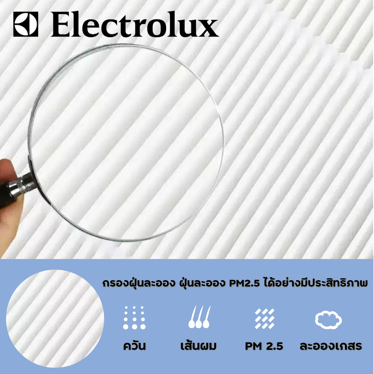 แผ่นกรองเครื่องฟอกอากาศ Electrolux EAC415 (ครบชุด 2แผ่น Hepa + Carbon)