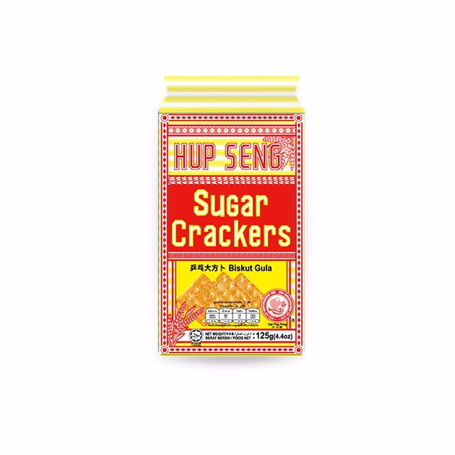 ฮับเสง ขนมปังกรอบเคลือบน้ำตาลตราปิงปอง Hup Seng Sugar Cracker 428 g. (05-2964)